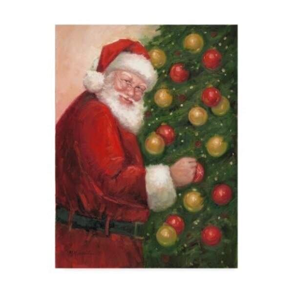 Mary Miller Veazie 'Santa With Ornaments' Canvas Art, 35x47, Trademark Fine Art, Mfr#: ALI31295-C3547GG
